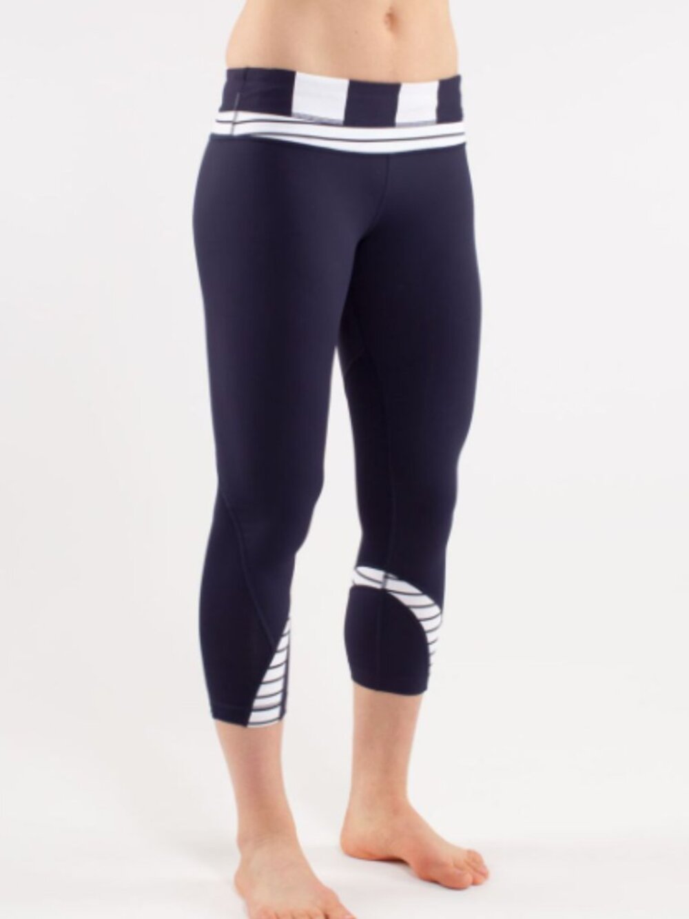 Lululemon Athletica Flawed Black and White Lululemon Run: Inspire Crop II